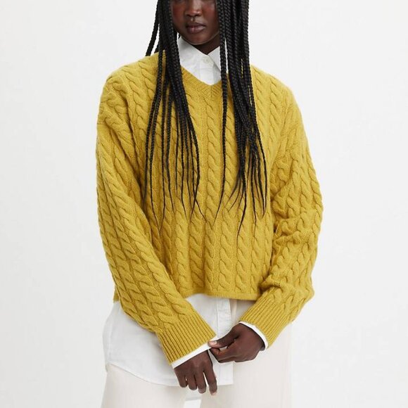 Levi’s Rae Cable Knit Wool Sweater XL - Picture 1 of 15